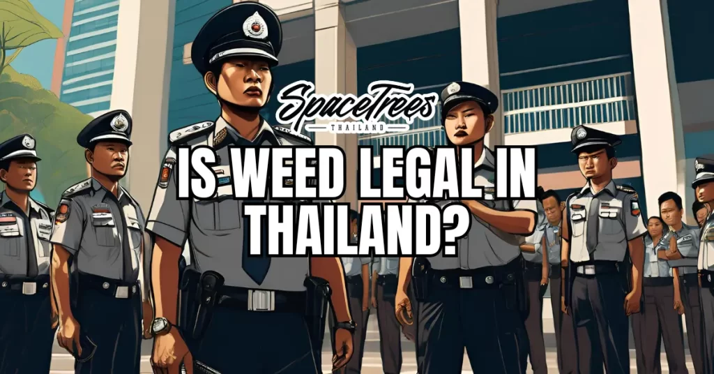 Is Weed Legal in Thailand? Thai police officers in front of government building